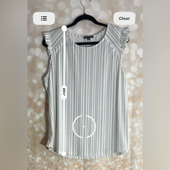 ADRIANNA PAPELL white and blue sleeveless blouse - Picture 5 of 6